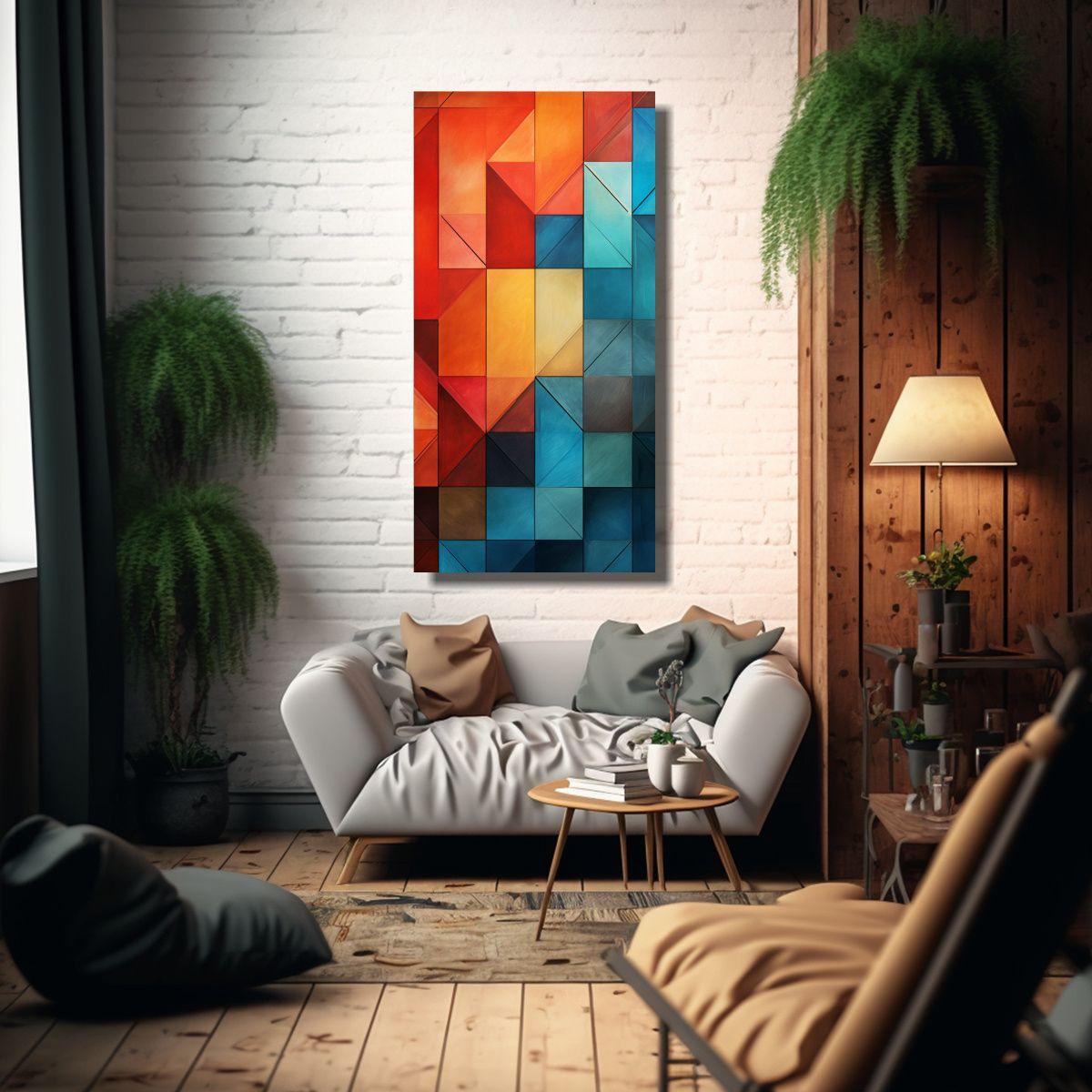 Pinturas Decorativas Abstractas Geométricas, 60x120cm-2