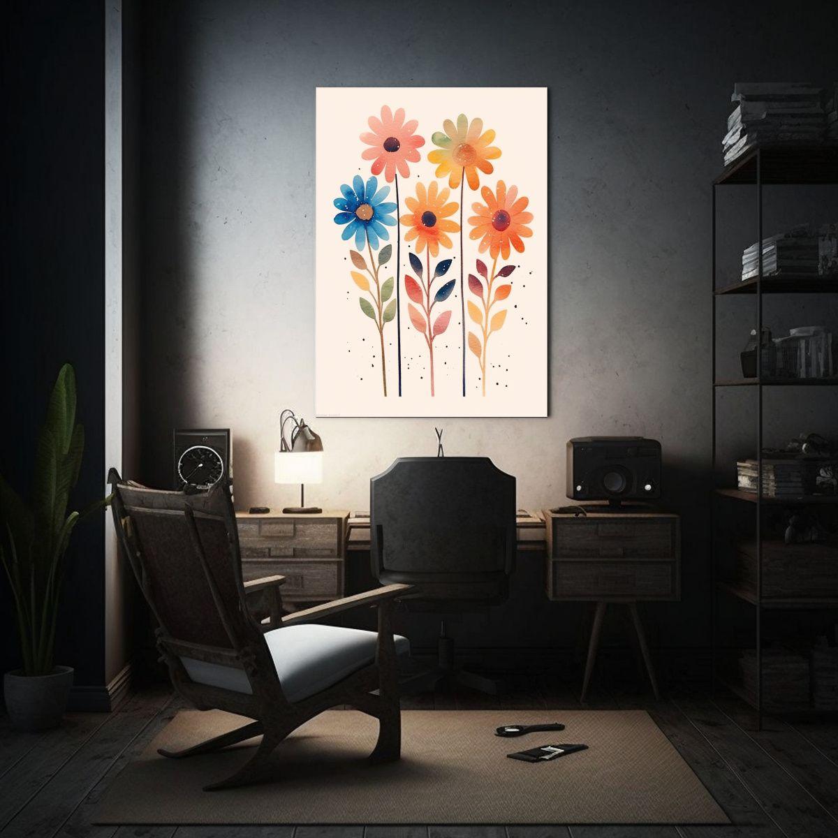 Cuadro Moderno Detalles Intrincados Flores 50x75cm-2