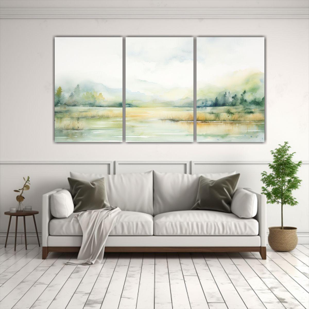 Cuadros De Decoración Abstracta Del Paisaje 240x120 Cm-2