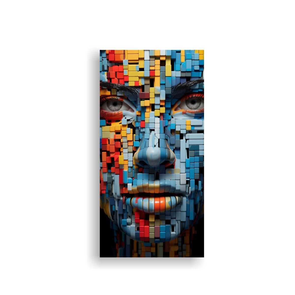 Pintura Decorativa Abstracta Acuarela Rostro 40x80cm-0
