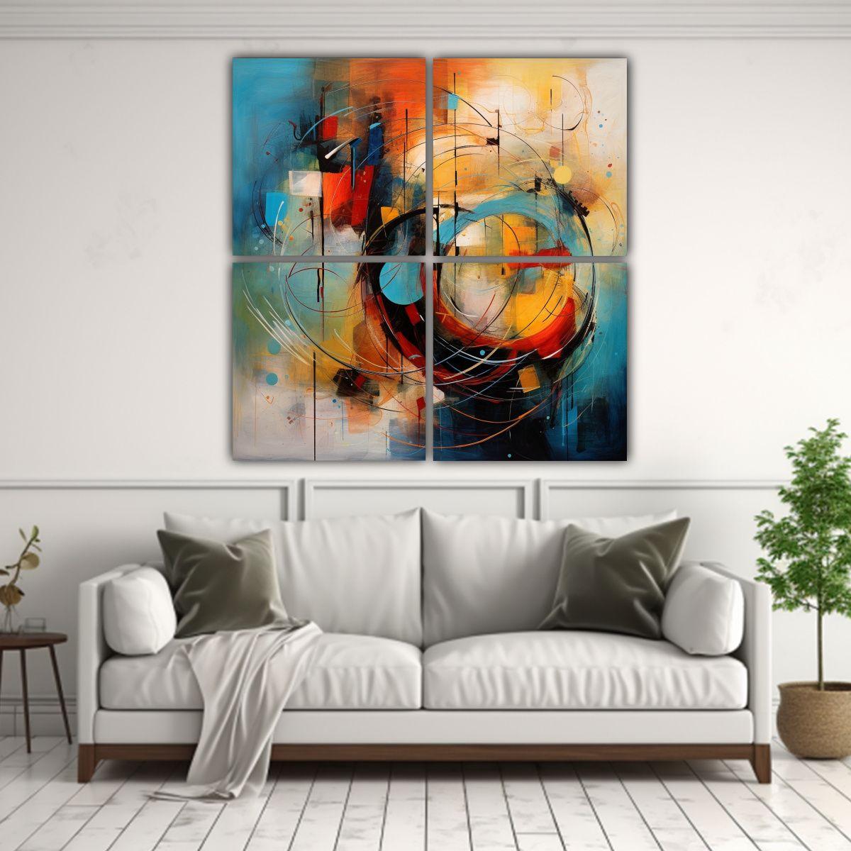 Cuadros Abstractos Riqueza Visual Arte Fino 80x80 Cm-2