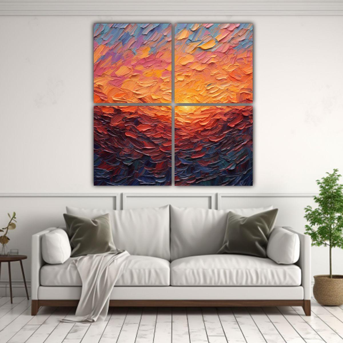 Lienzos Modernos Habitación Hanz Atardecer 80x80 Cm-2