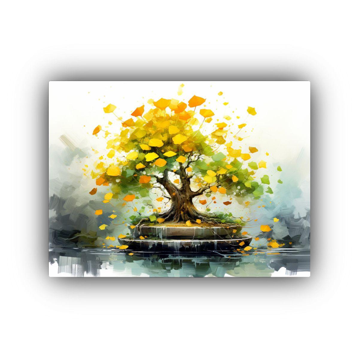 Pintura Abstracta En Colores Blancos Con Temática De árbol 30x20cm-0
