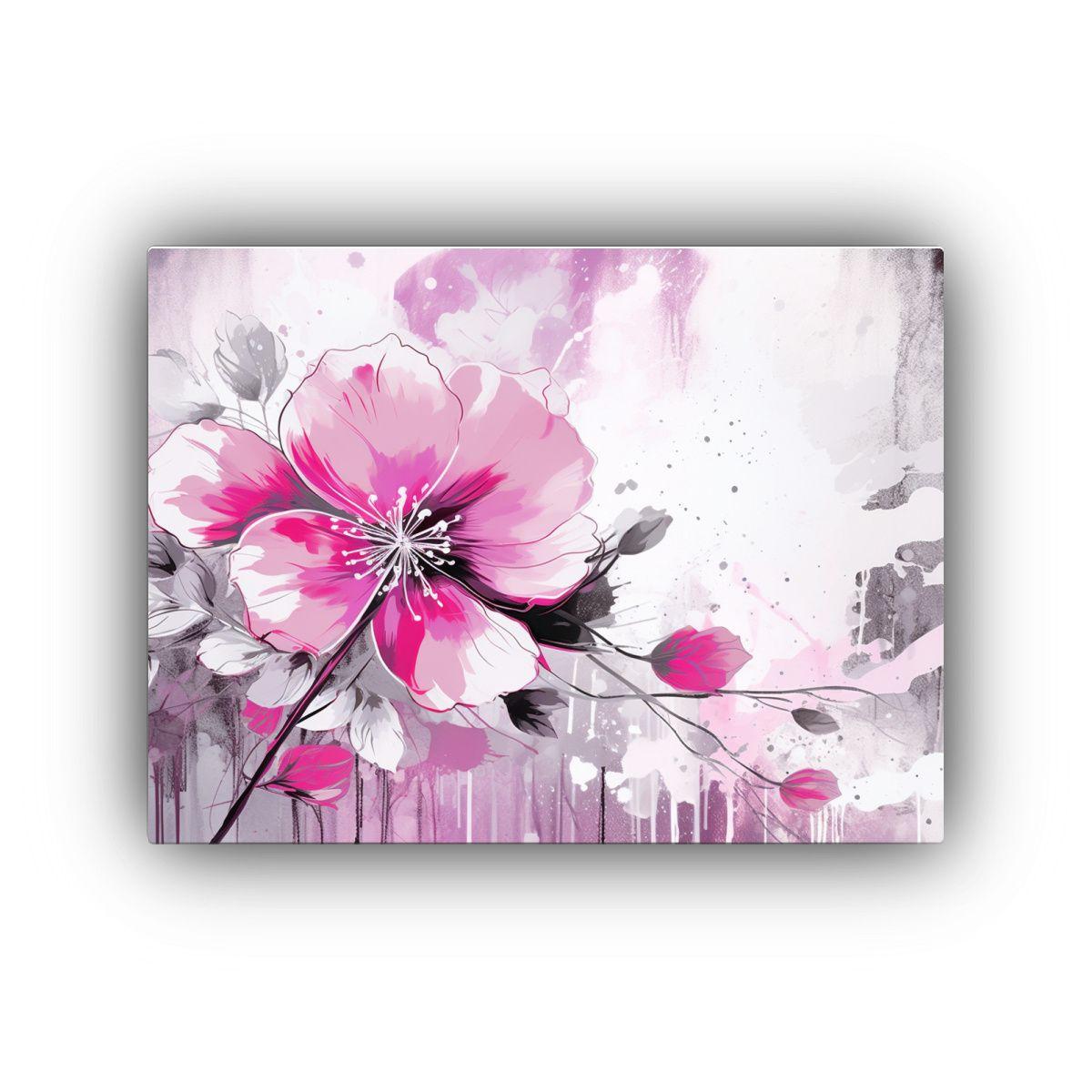 Impresionante Lienzo Vintage En Blanco Y Rosa 40x30cm-0