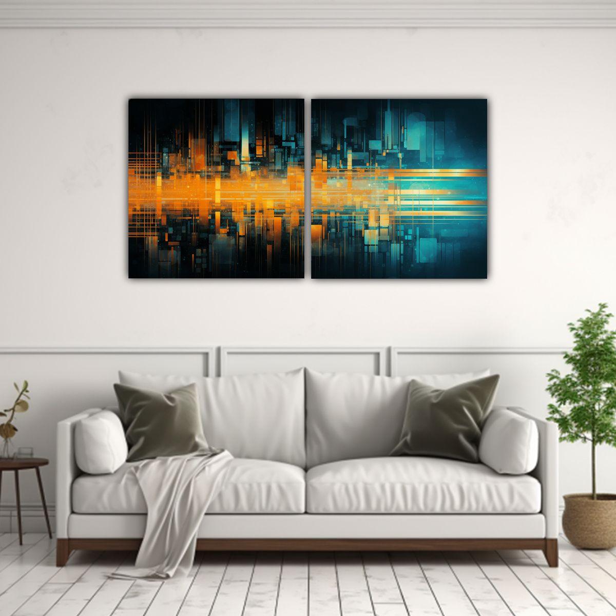 Set 2 Artes Modernos Urbano Impresión Digital 40x20 Cm-2