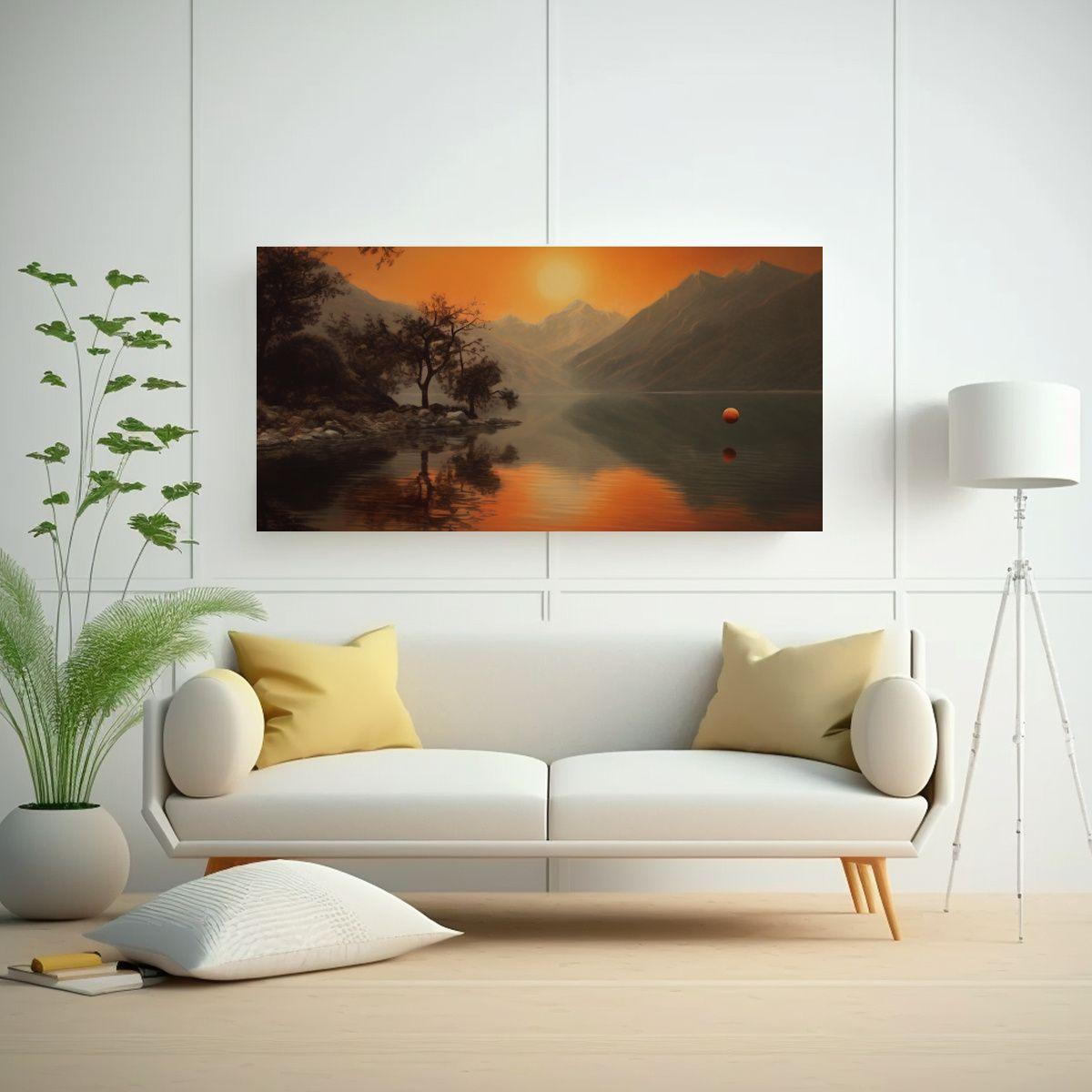 Pintura De Arte Intenso: Naranjas Y Rojos Frente 140x70 Cm-2