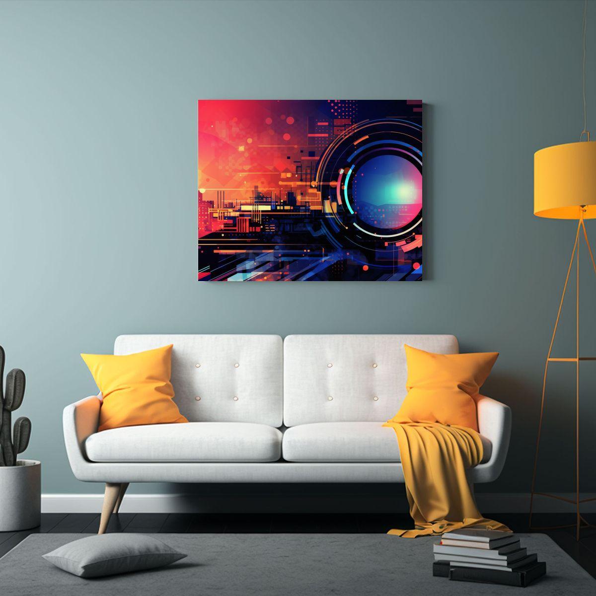 Pinturas Decorativas De Fondo Tecnológico De 30x20 Cm-2