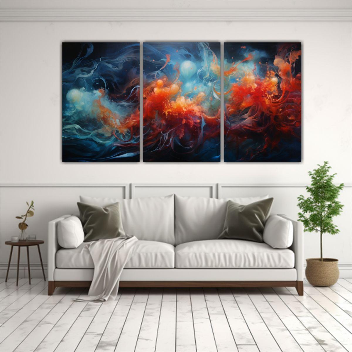Pinturas Decorativas De Tela Con Efecto Visual De 90x45 Cm-2