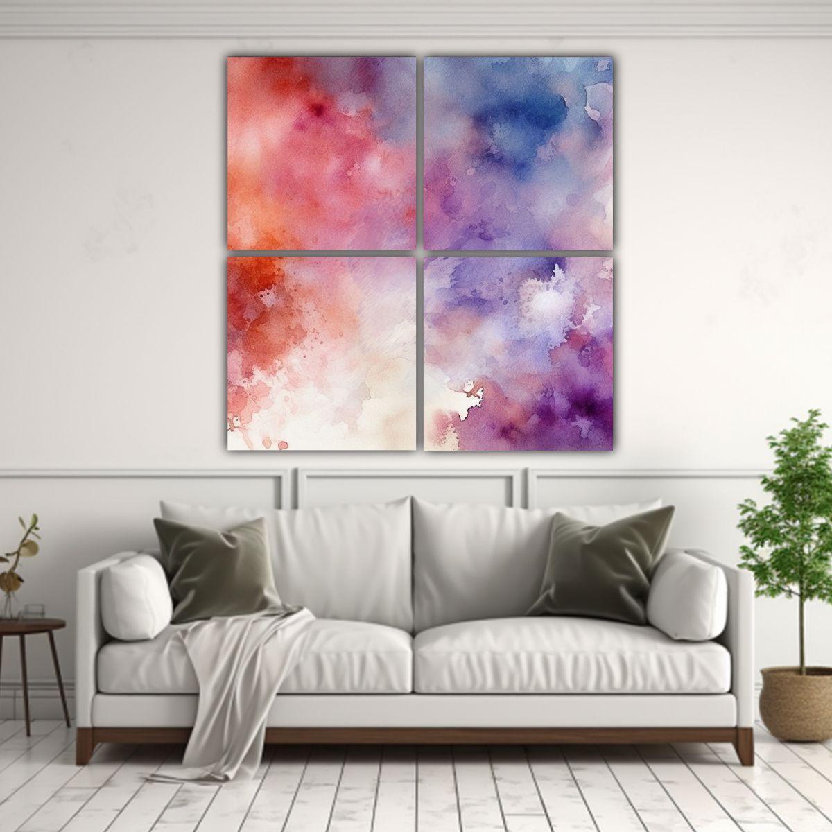 Pinturas Decorativas De Fondo Acuarela Grunge De 80x80 Cm-2