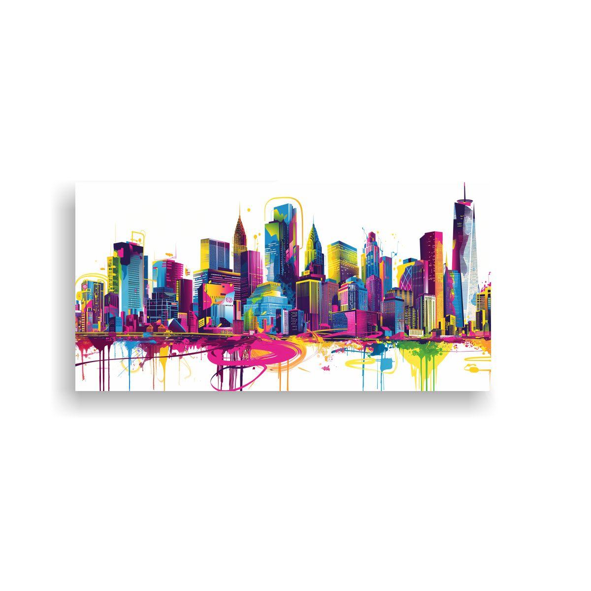 Pintura Floral Futurista: Spray Art De Ciudad 40x20cm-0