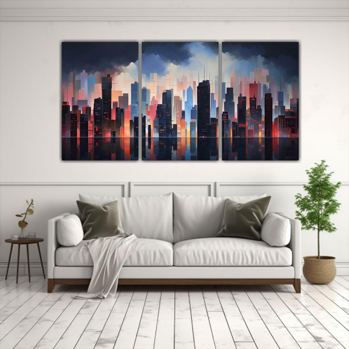 Pinturas Decorativas De Arte Abstracto Dinámico 90x45 Cm-2