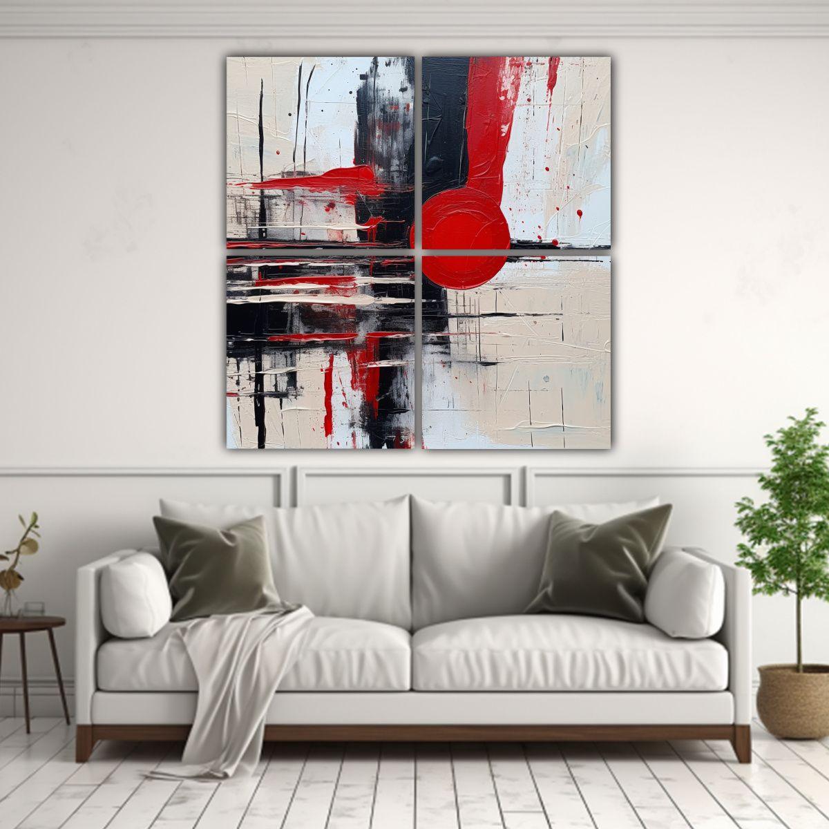 Cuadro Abstracto De Perspectiva Con Líneas 80x80 Cm-2