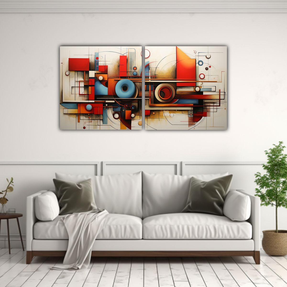 Pinturas Abstractas En Bastidor Con Patrón 140x70 Cm-2