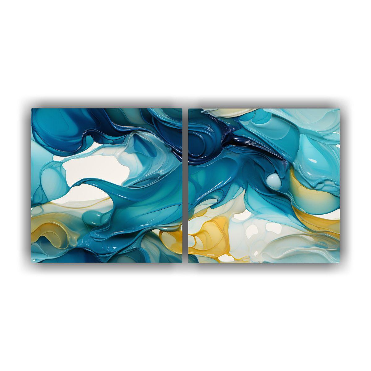 Cuadros De Diseño Colorido Con Lienzos Líquidos 40x20 Cm-0