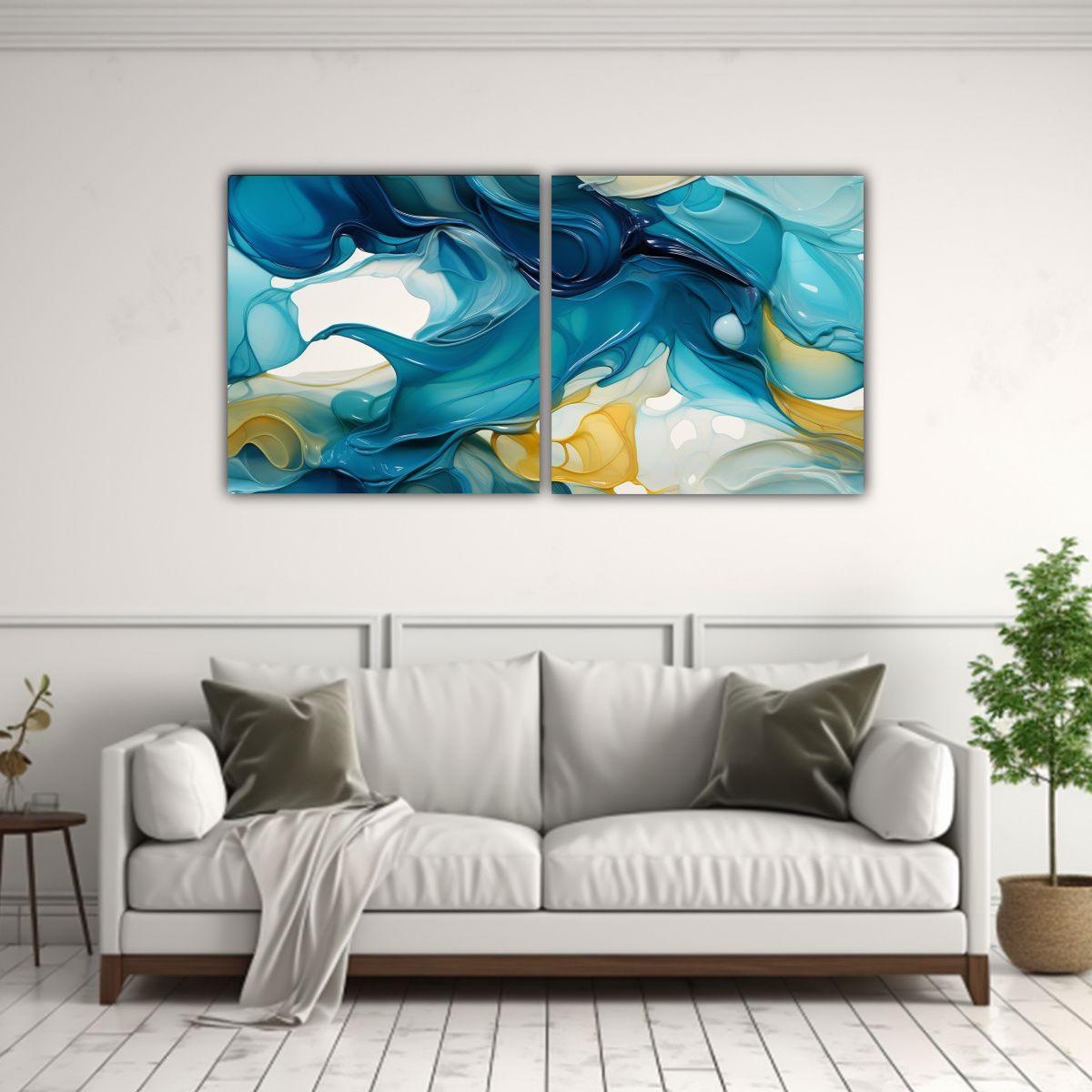 Cuadros De Diseño Colorido Con Lienzos Líquidos 40x20 Cm-2