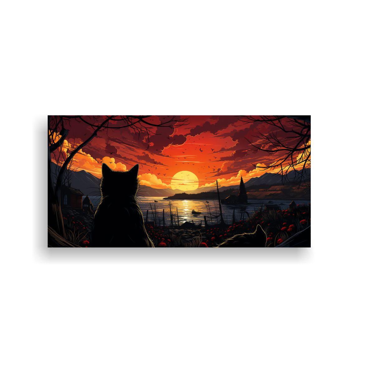 Cuadros Decorativos De Gatos Con Ojos Naranjas 120x60cm-0