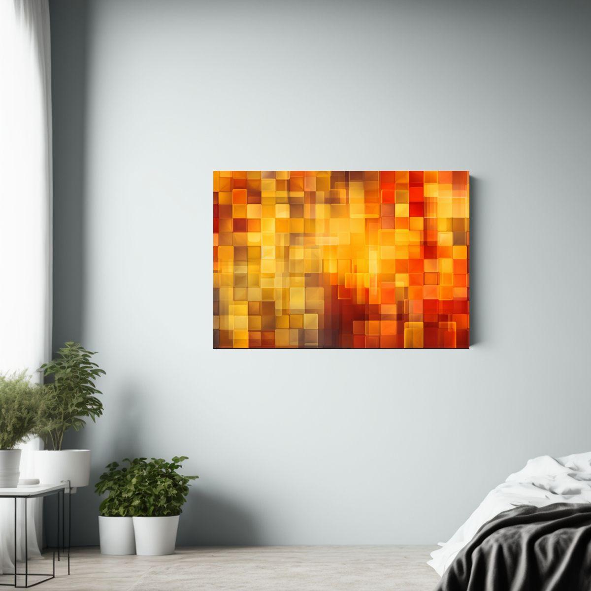 Pintura De Composición De Arte Pop Con Líneas Amarillas Y  65x50cm-2