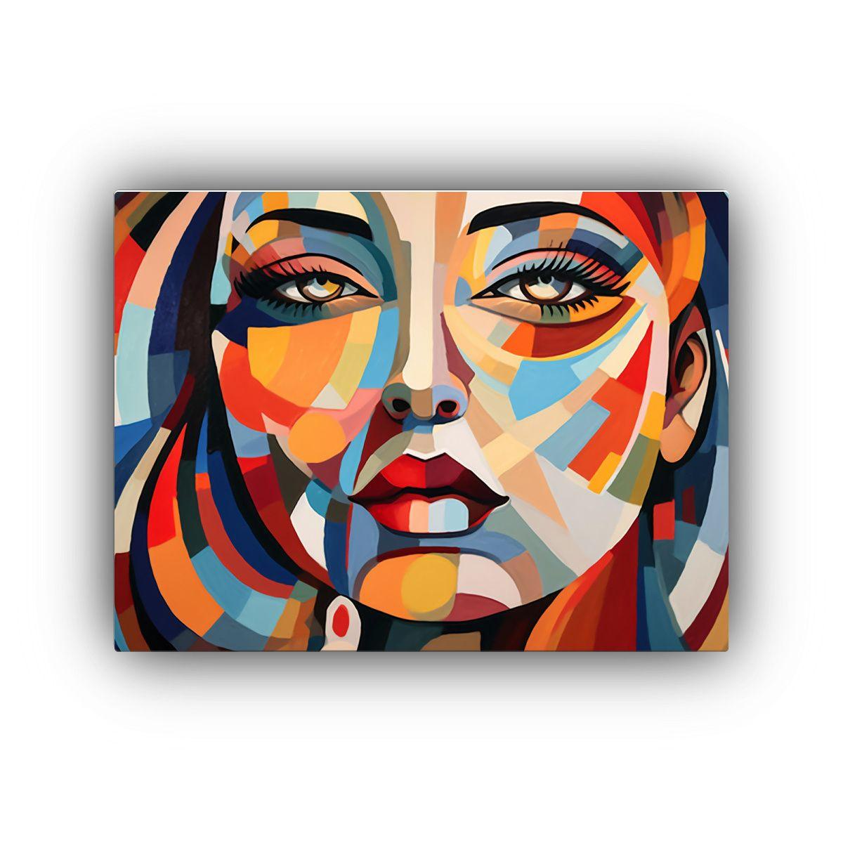 Pintura Abstracta Decorativa Con Formas Coloridas 75x50cm-0