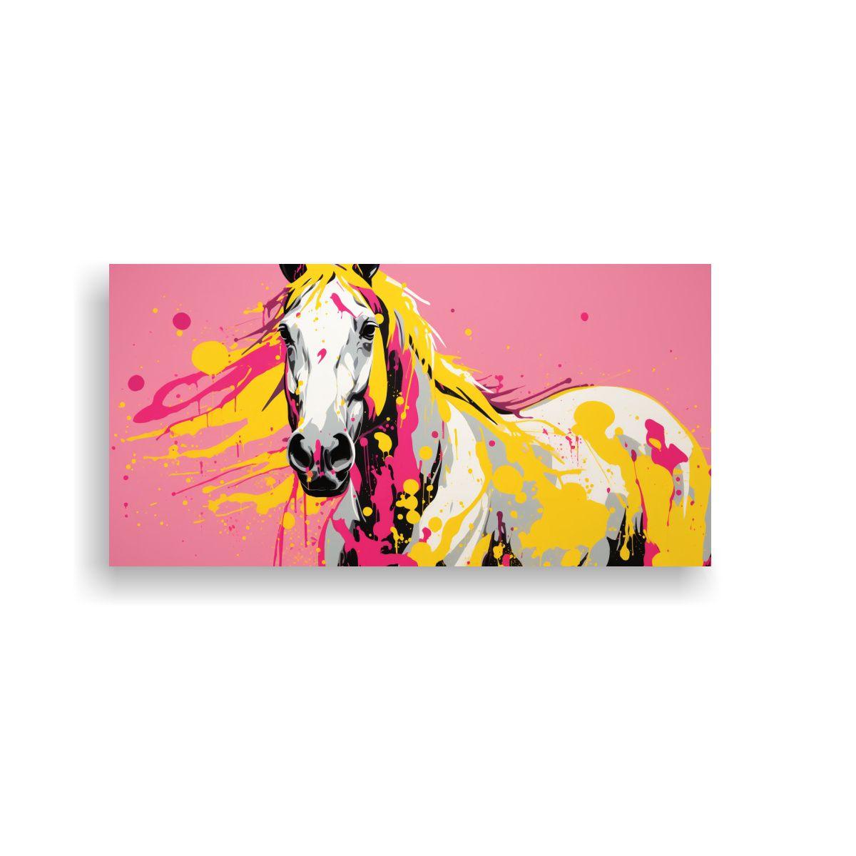 Pinturas Decorativas De Neo Pop Art De Un Caballo 140x70cm-0