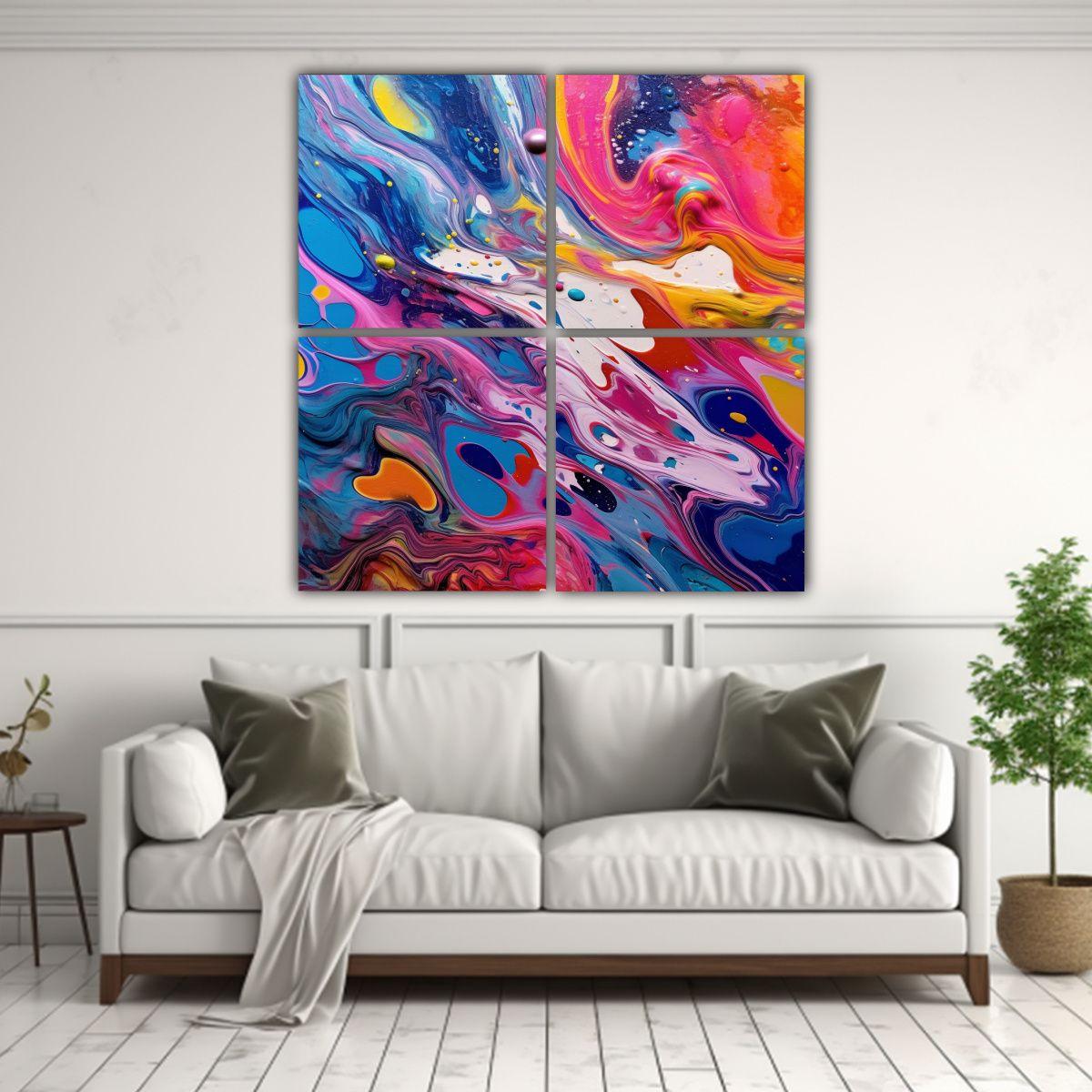 Lienzo Abstracto Decorativo Con Múltiples 180x180 Cm-2