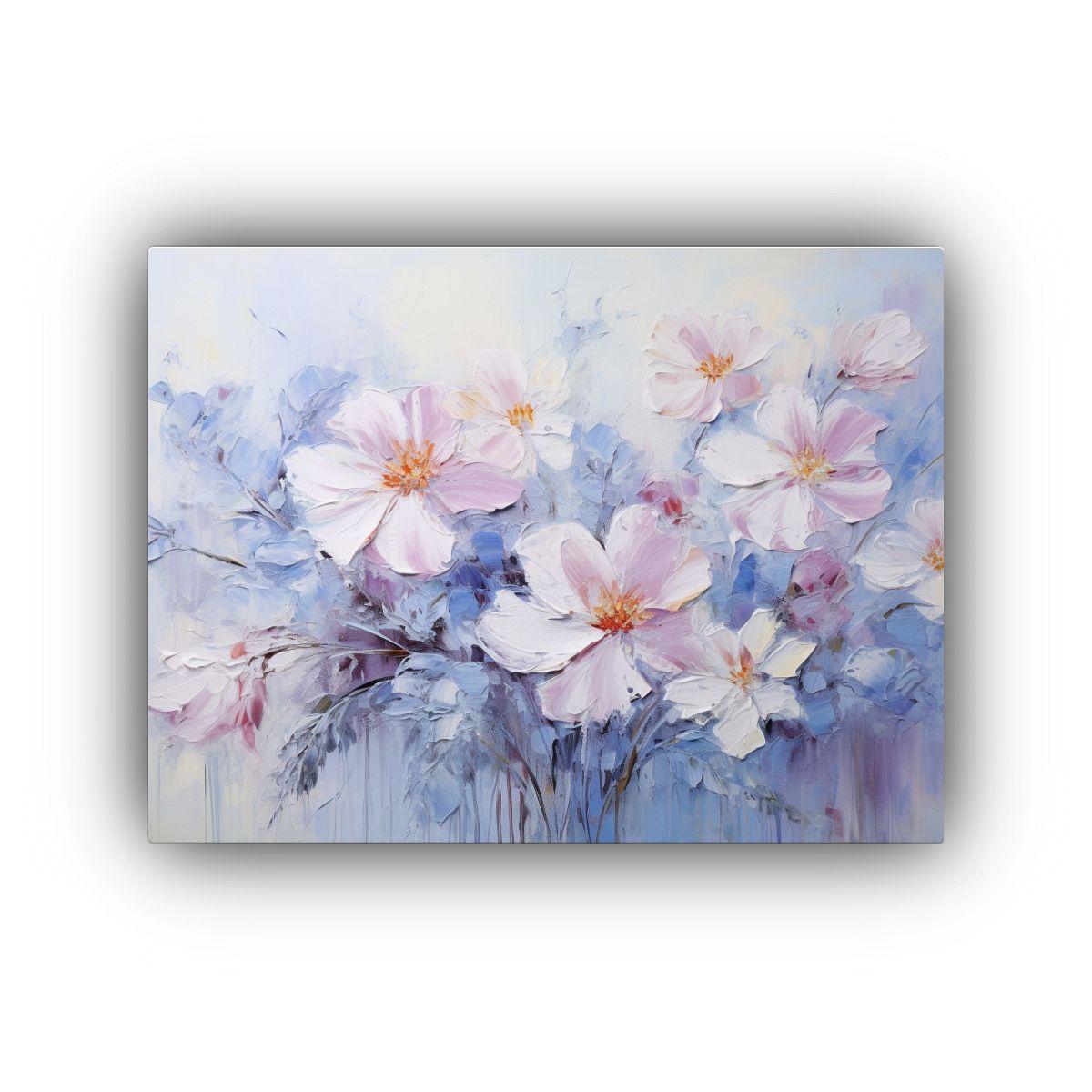 Pintura De Flores En Tonalidades Pastel En Estilo Decorativo 40x30cm-0