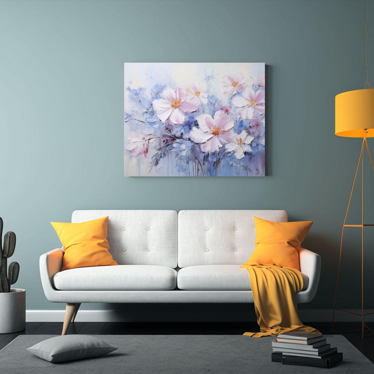 Pintura De Flores En Tonalidades Pastel En Estilo Decorativo 40x30cm-2