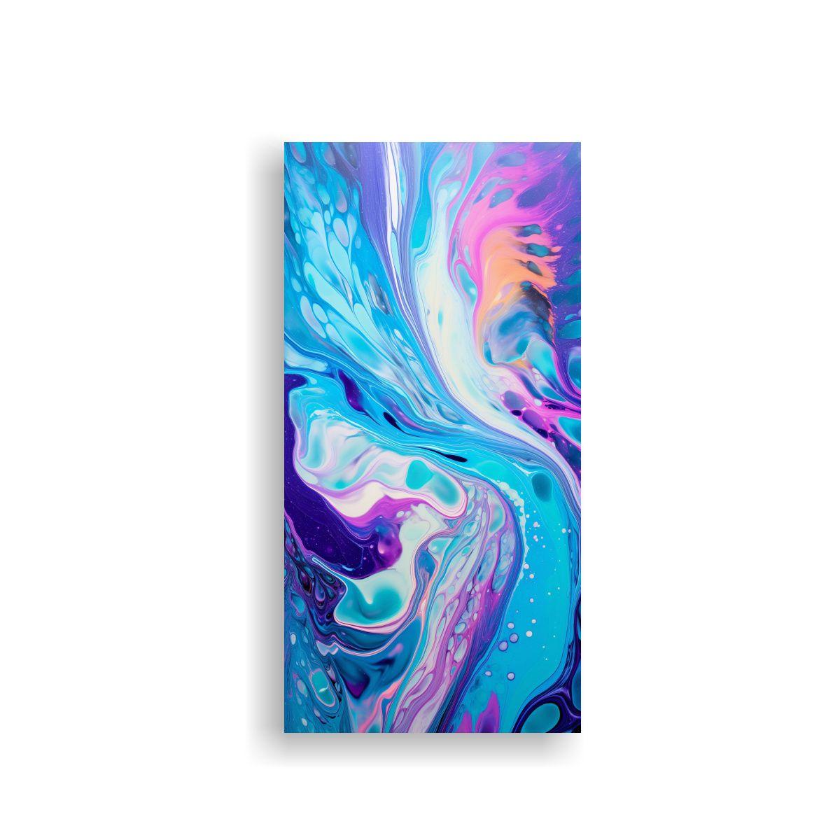 Pintura Abstracta Exuberante Con Vertido 20x40cm-0