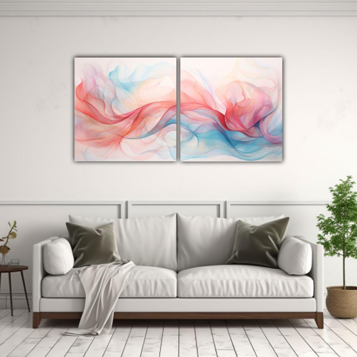 Lienzos Decoración Abstractos Con Patrones 80x40 Cm-2