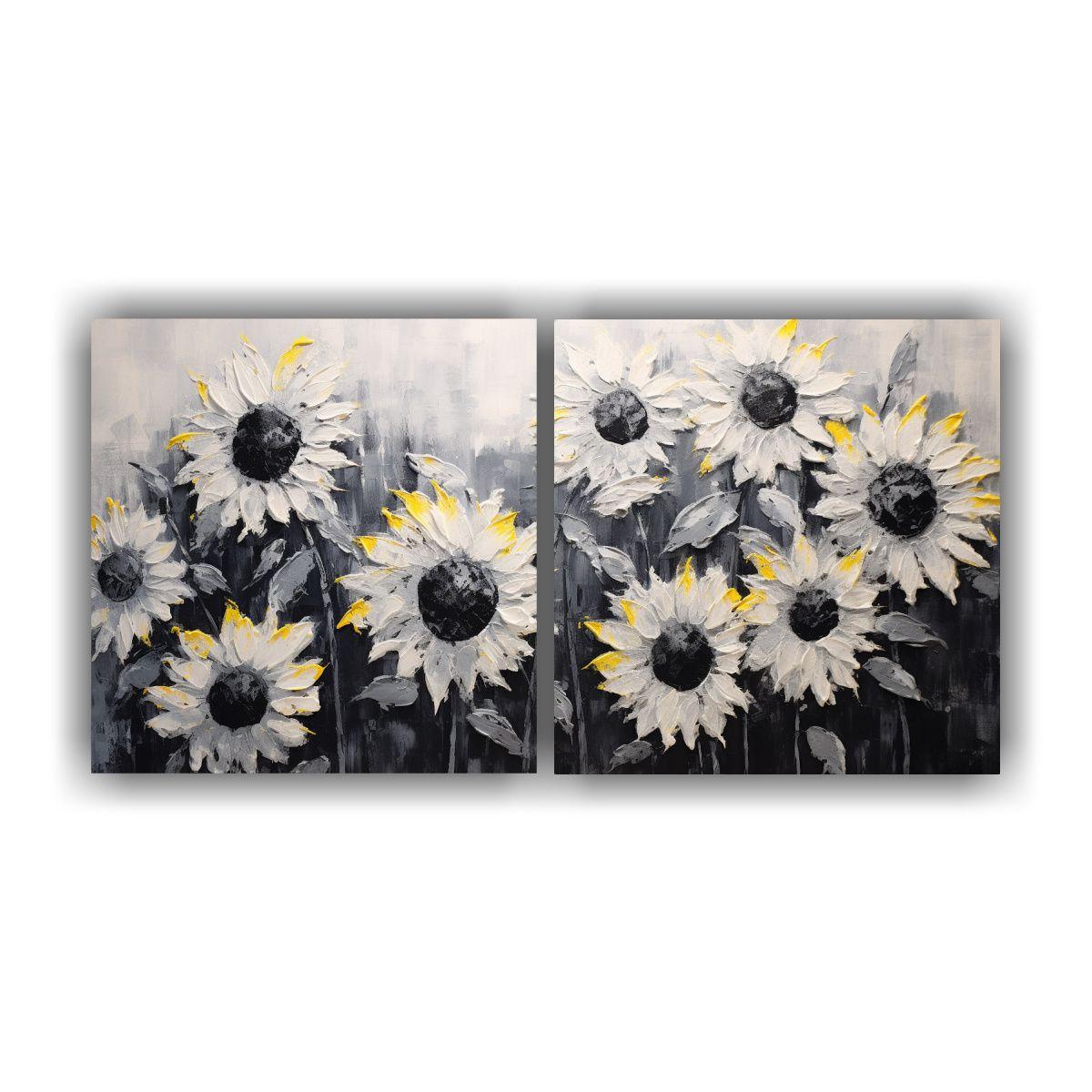 Arte De Pared Moderno Espacio Flores De Girasol 160x80 Cm-0
