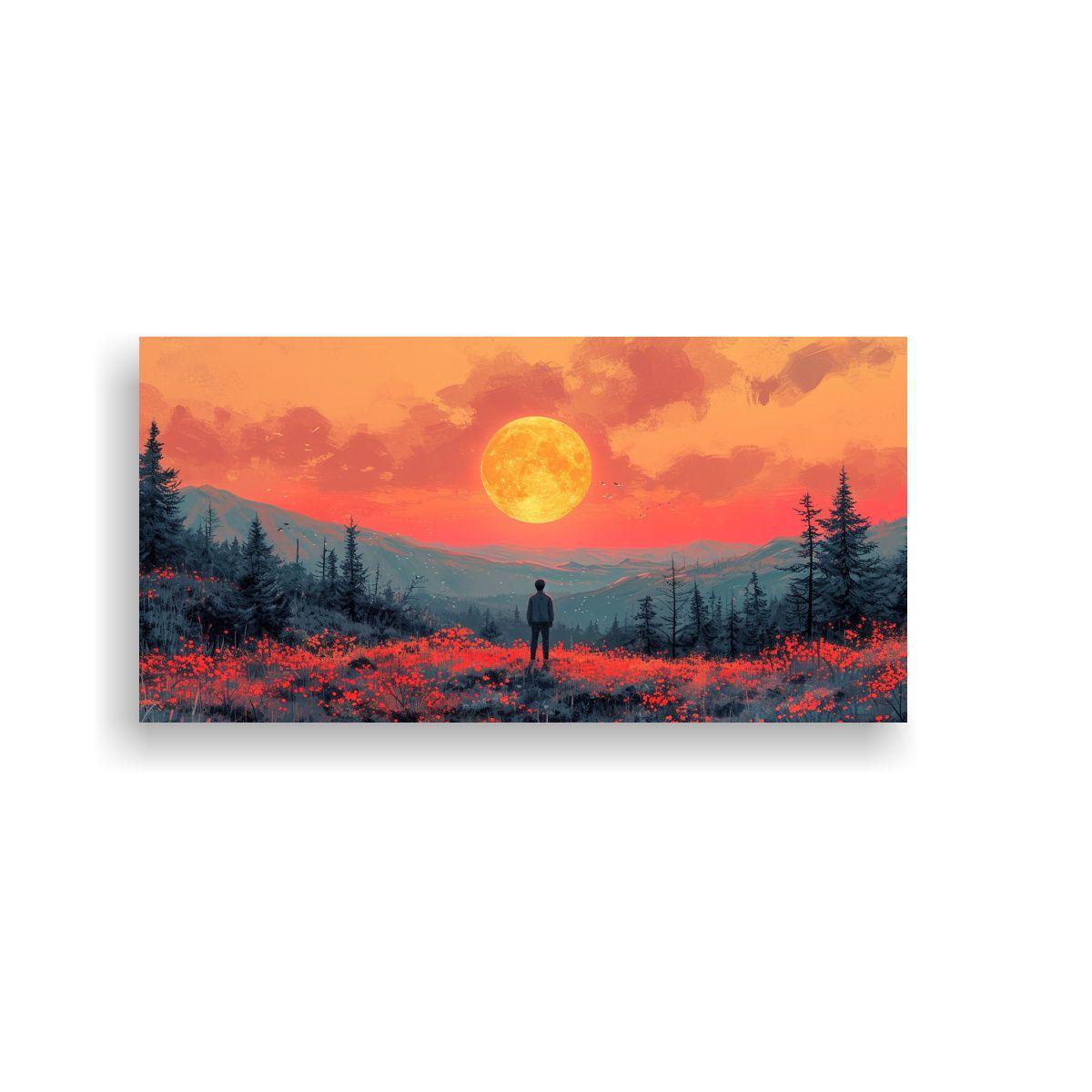 Cuadro En Bastidor Vintage: Paisaje Norte De 40x20cm-0