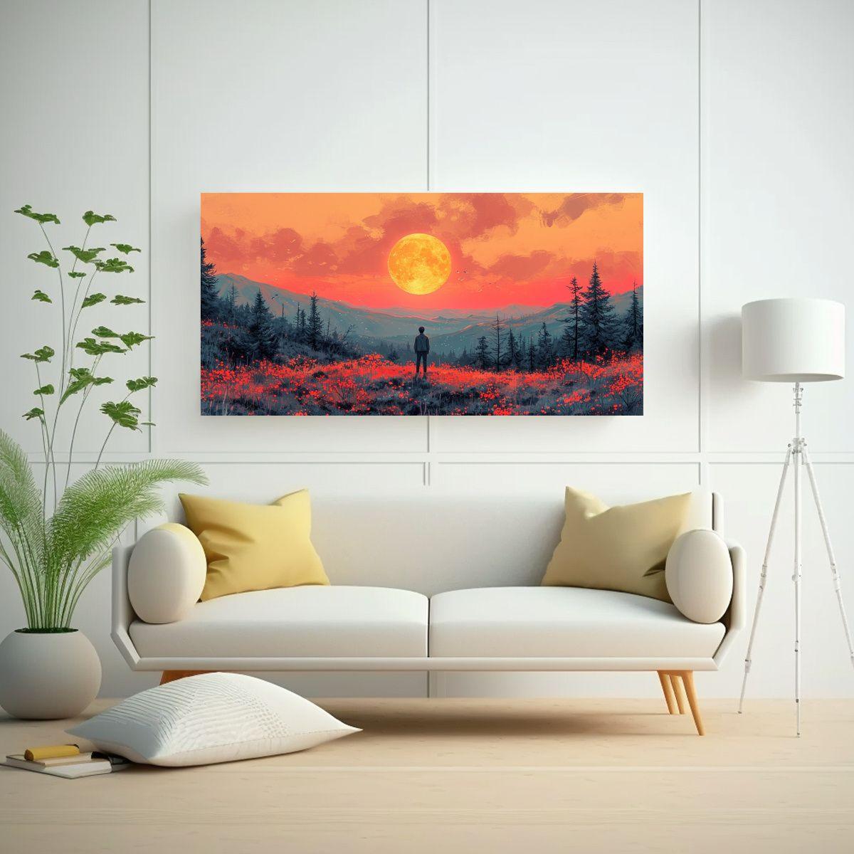 Cuadro En Bastidor Vintage: Paisaje Norte De 40x20cm-2