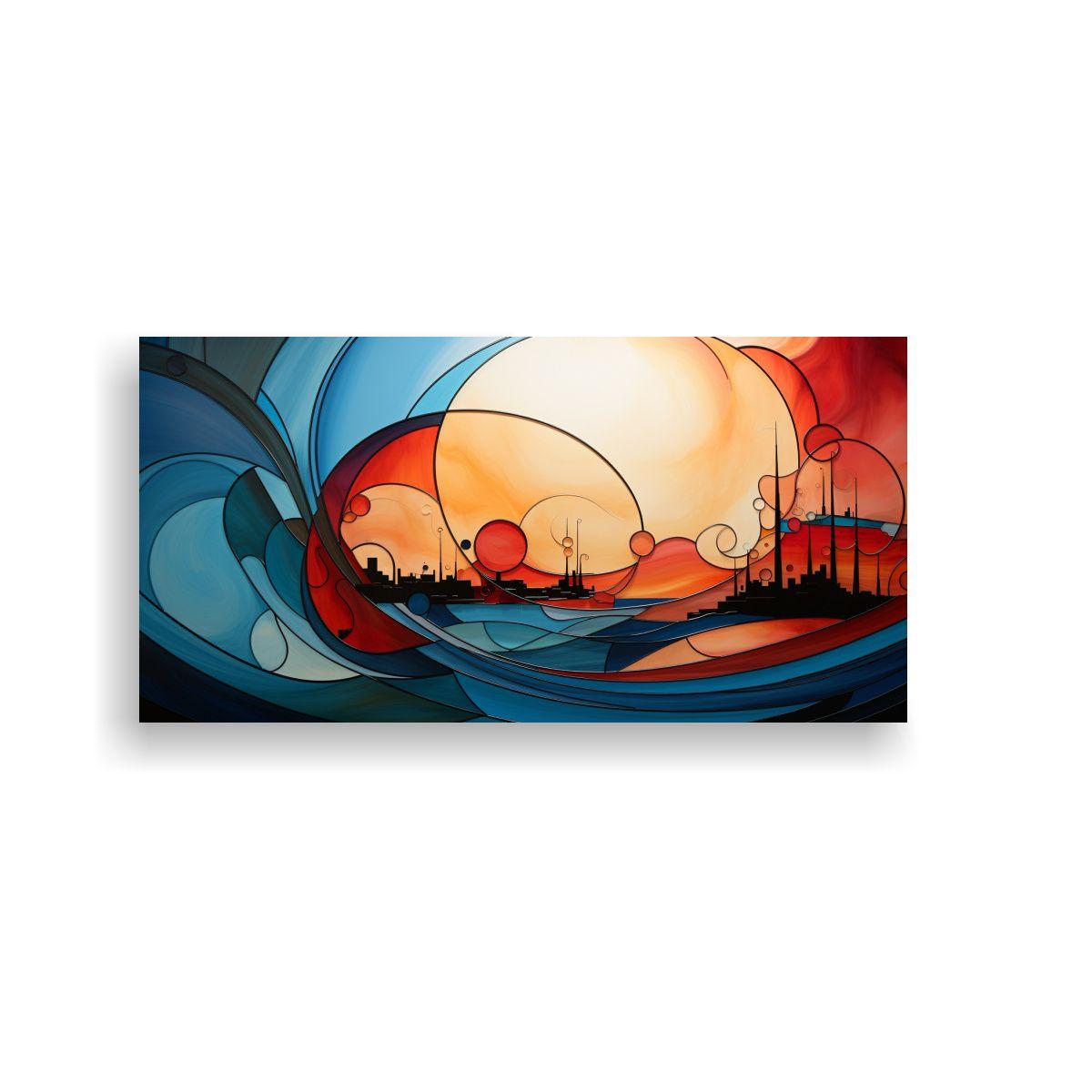 Obra Maestra Abstracta Estilo Jan Munro 100x50 Cm-0