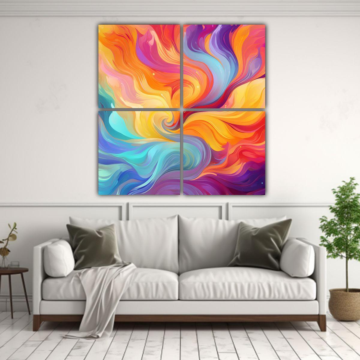 Cuadros Abstractos Naturaleza Viva Fondo 140x140 Cm-2