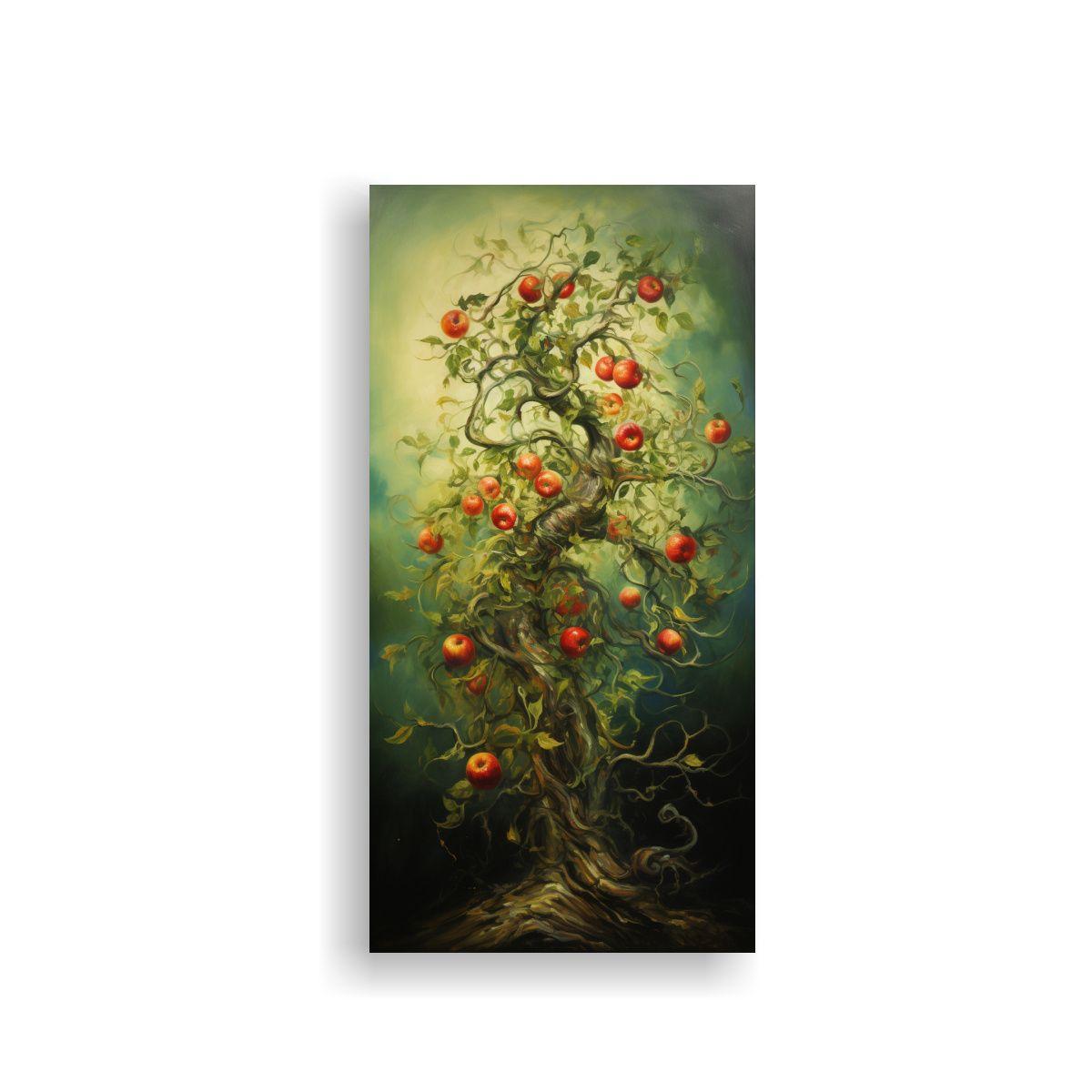 Pintura Abstracta De Un Manzano En Alta 50x100cm-0