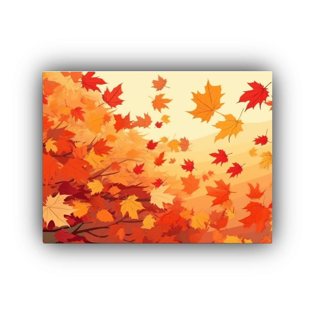 Pinturas Decorativas De Figuras De Otoño Sobre Fondo De Hoj 60x40cm-0