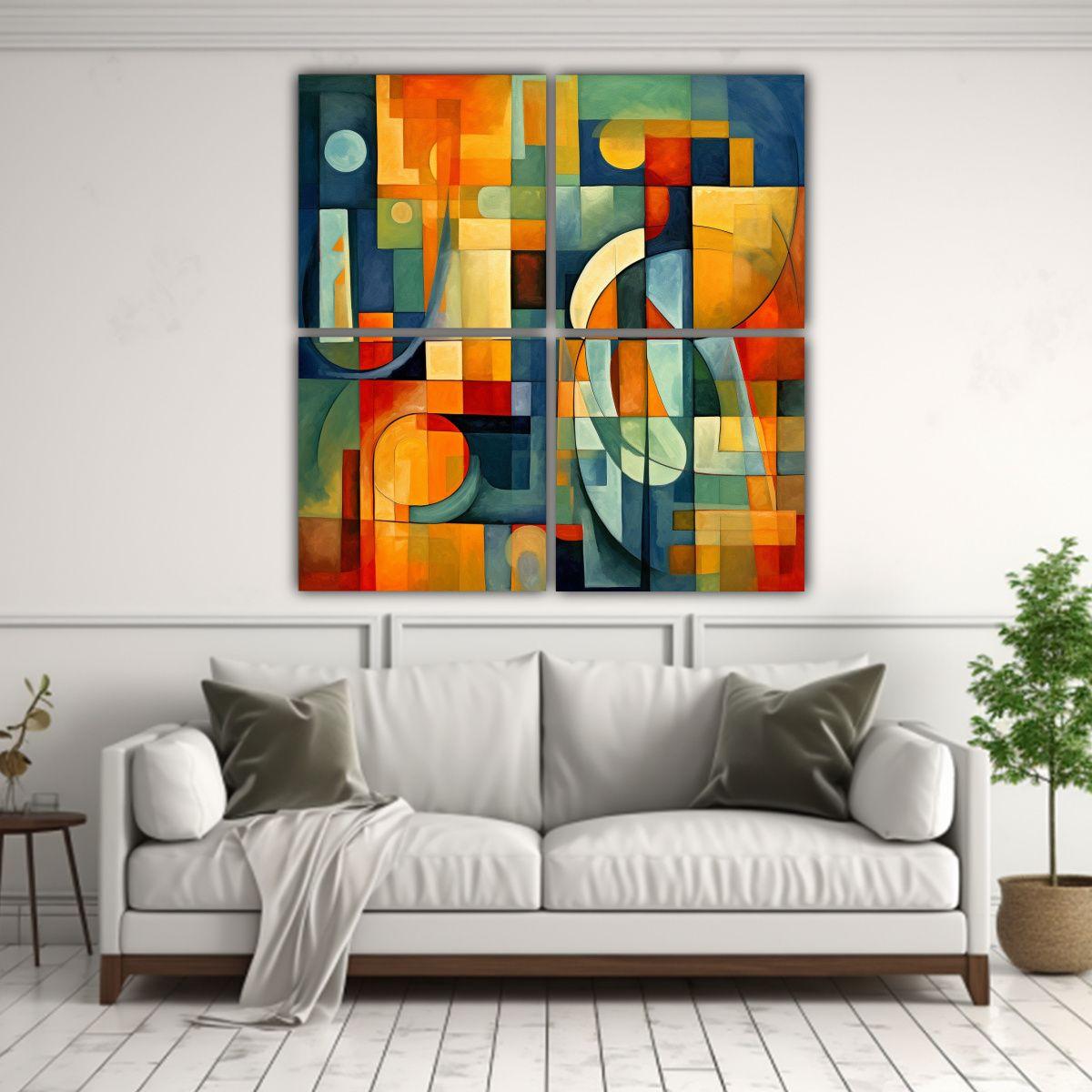 Formas Y Figuras Abstractas Modernas De Arte 60x60 Cm-2
