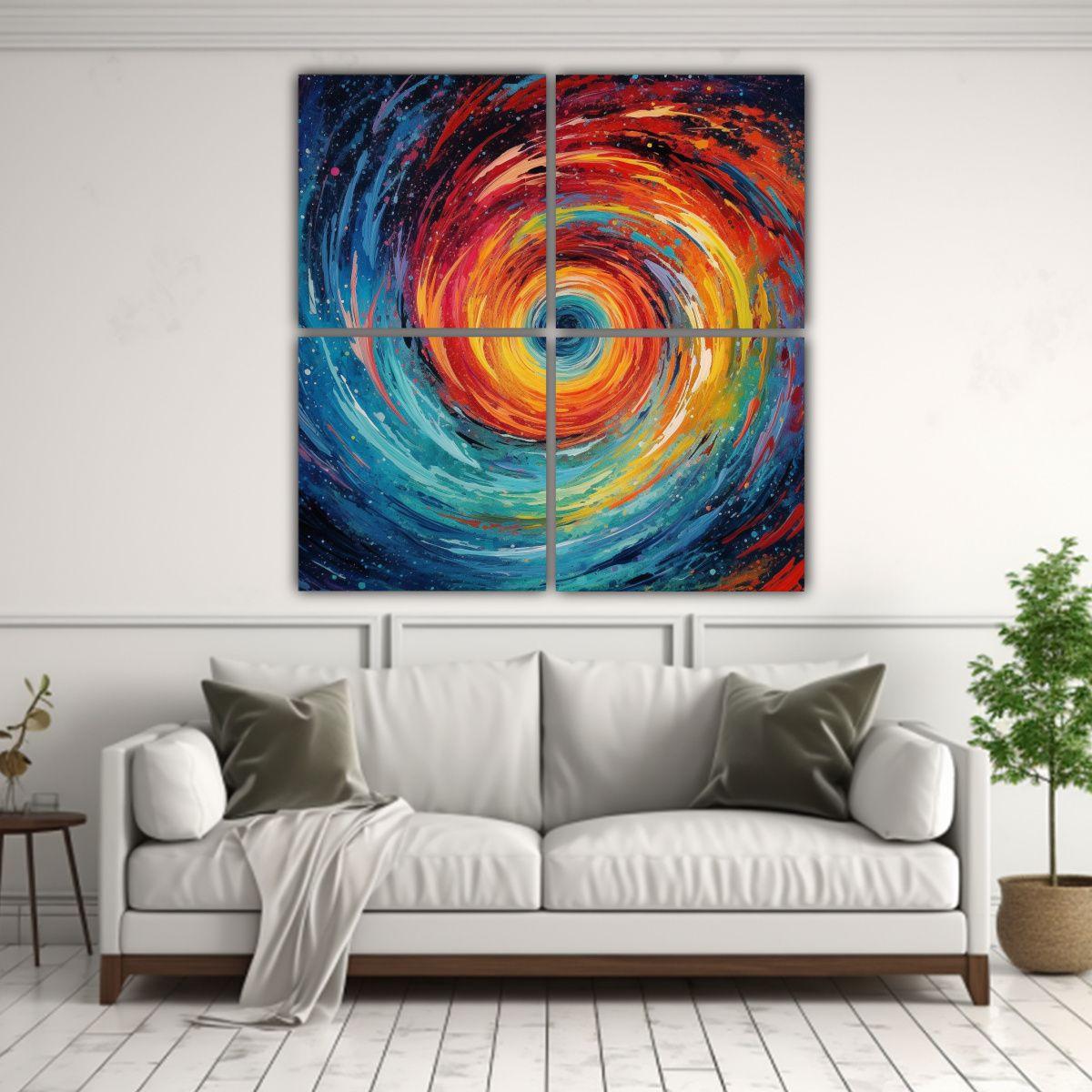 Arte Fractal Pintado En El Estilo De Instalación 40x40 Cm-2