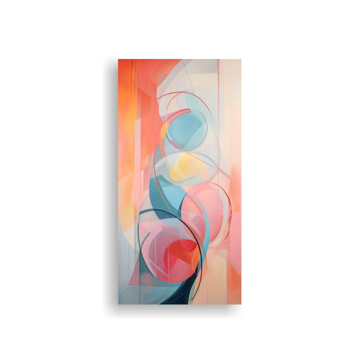 Cuadro Abstracto En Tonos Pastel Estilo Galería 80x160cm-0