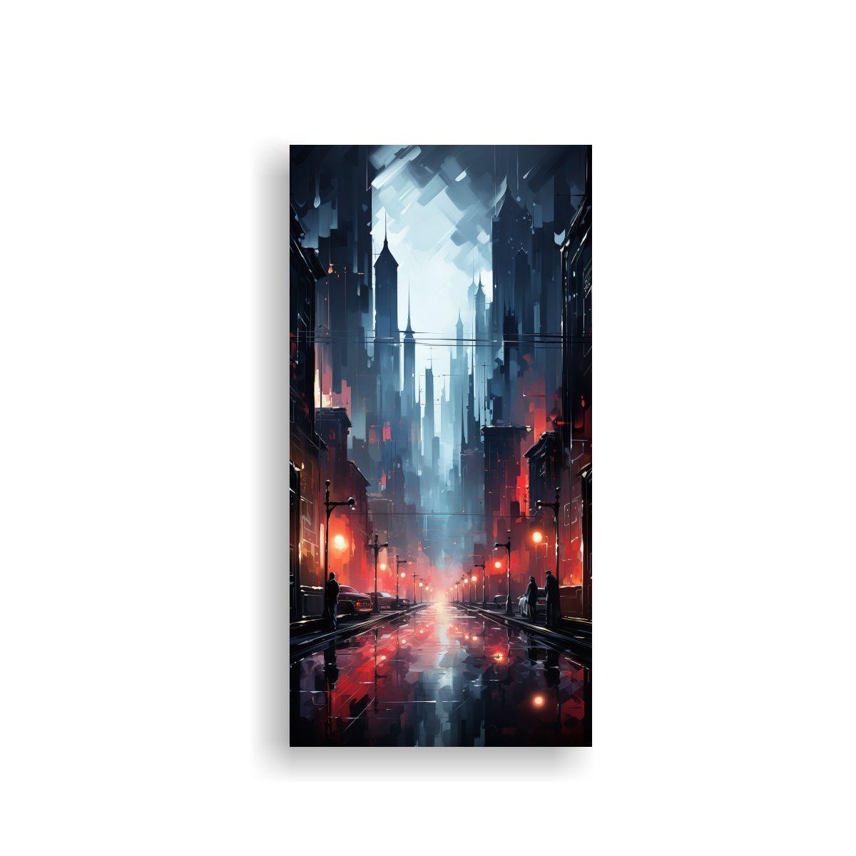 Pintura Decorativa Abstracta De Ciudad Futurista 60x120cm-0