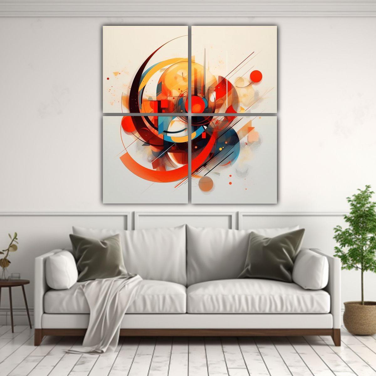 Cuadros Abstractos Adorables Arte Gráfico 120x120 Cm-2