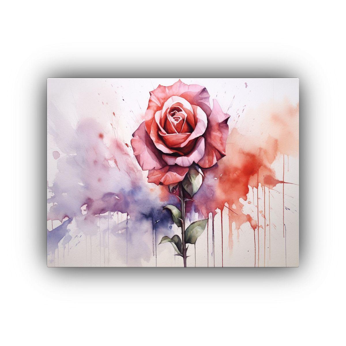 Pintura Acuarela Rosa Arte De Pared Inspirador 75x50cm-0