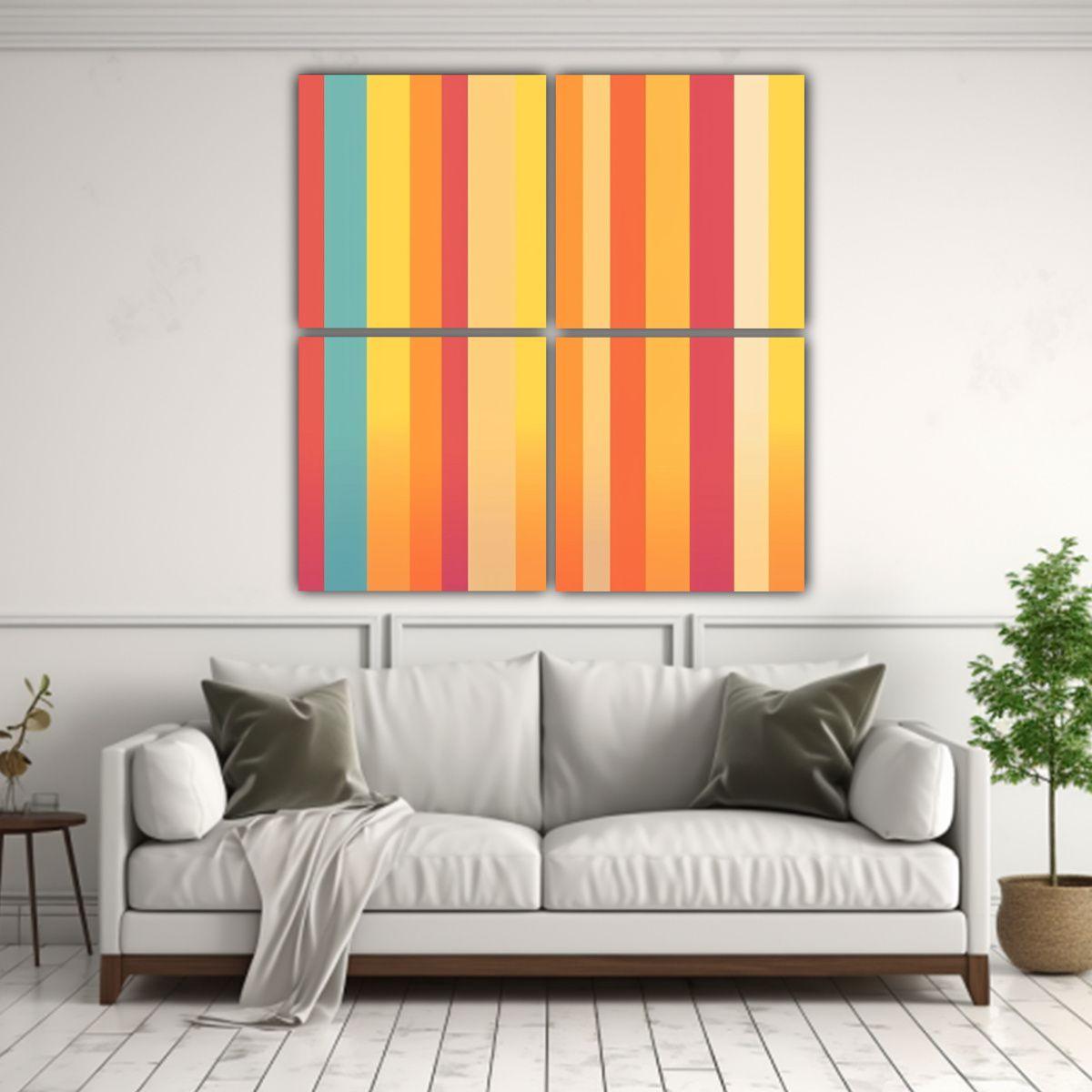Cuatro Arte Pared Alta Calidad Cuadro Abstracto 140x140 Cm-2