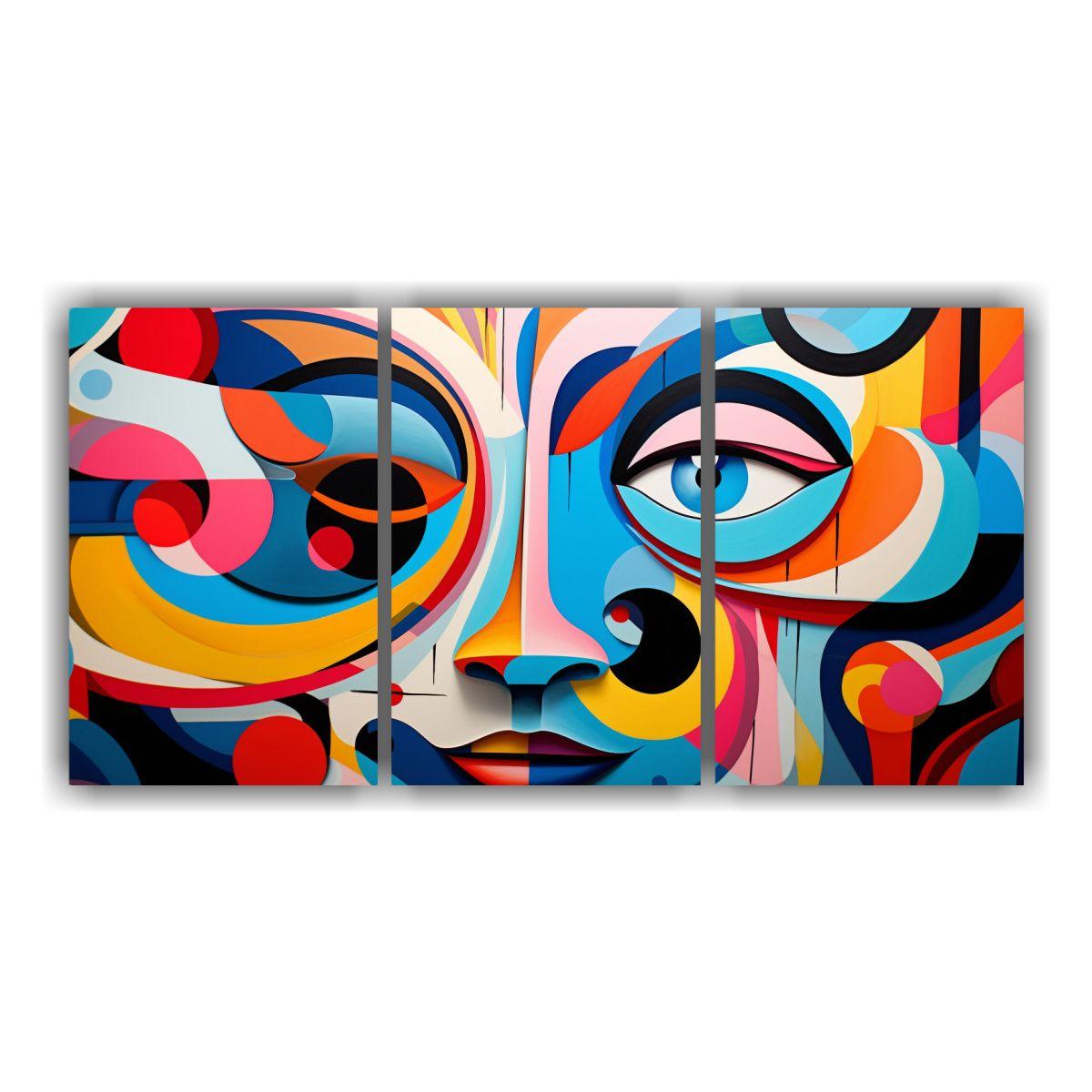 Tríptico Abstracto En Colores Neutros Para 120x60 Cm-0