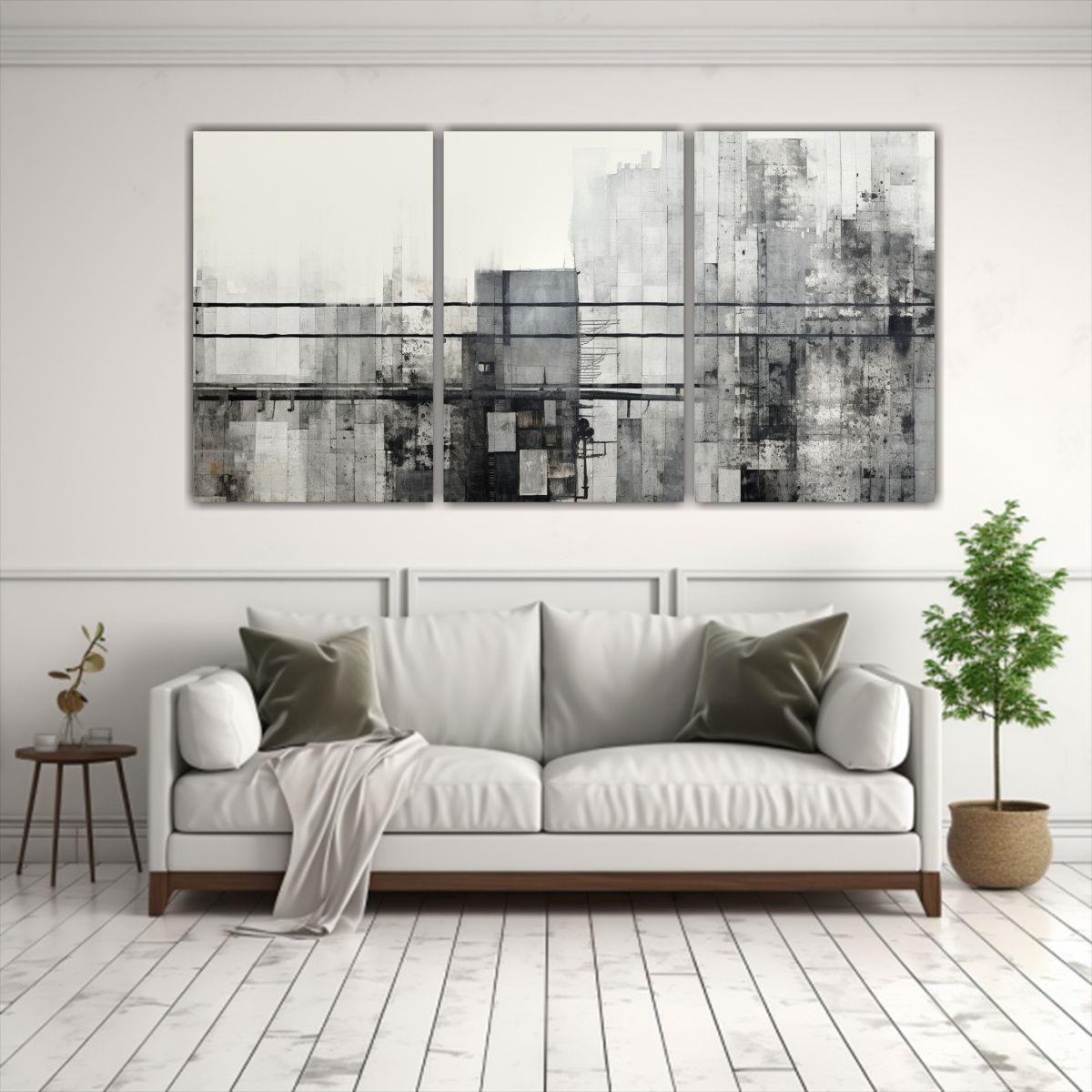 Cuadro Decorativo De Tela Sublimada Con Collage 150x75 Cm-2