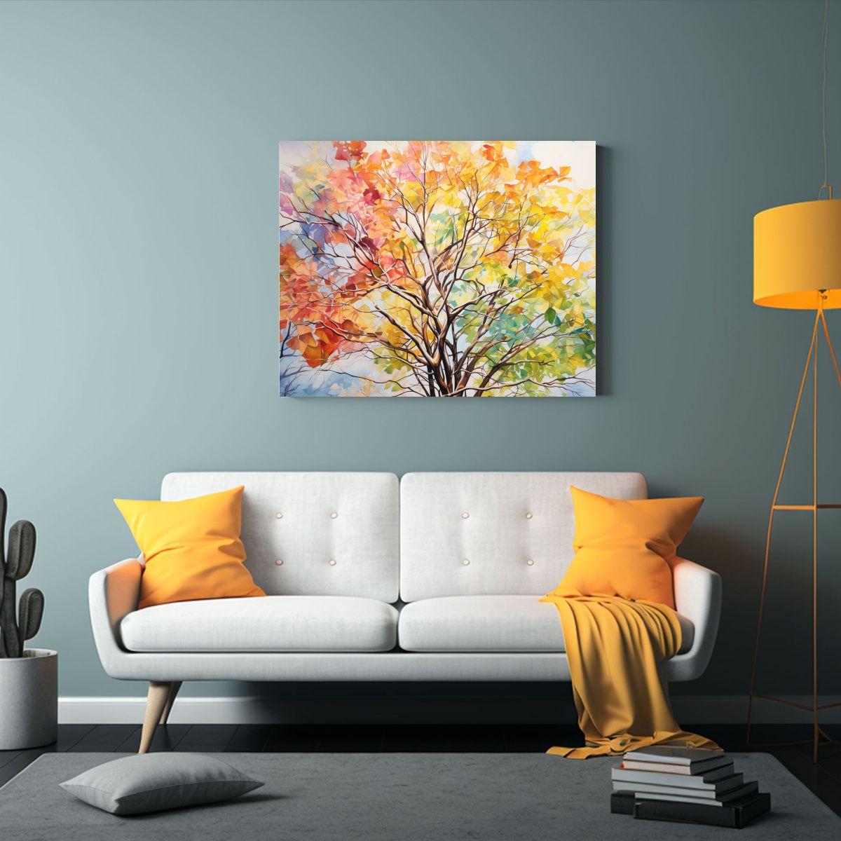 Cuadro Abstracto De Tela Con Vibrantes Colores 90x60cm-2