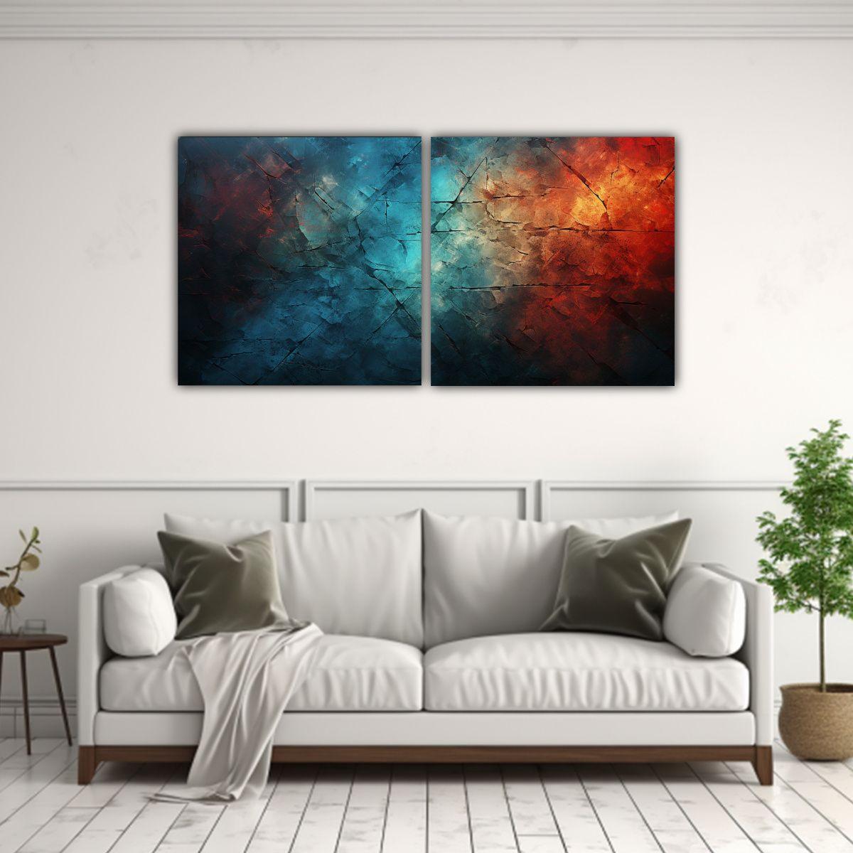 Cuadros Abstractos Hermosos En Colores Mondriaan 120x60 Cm-2