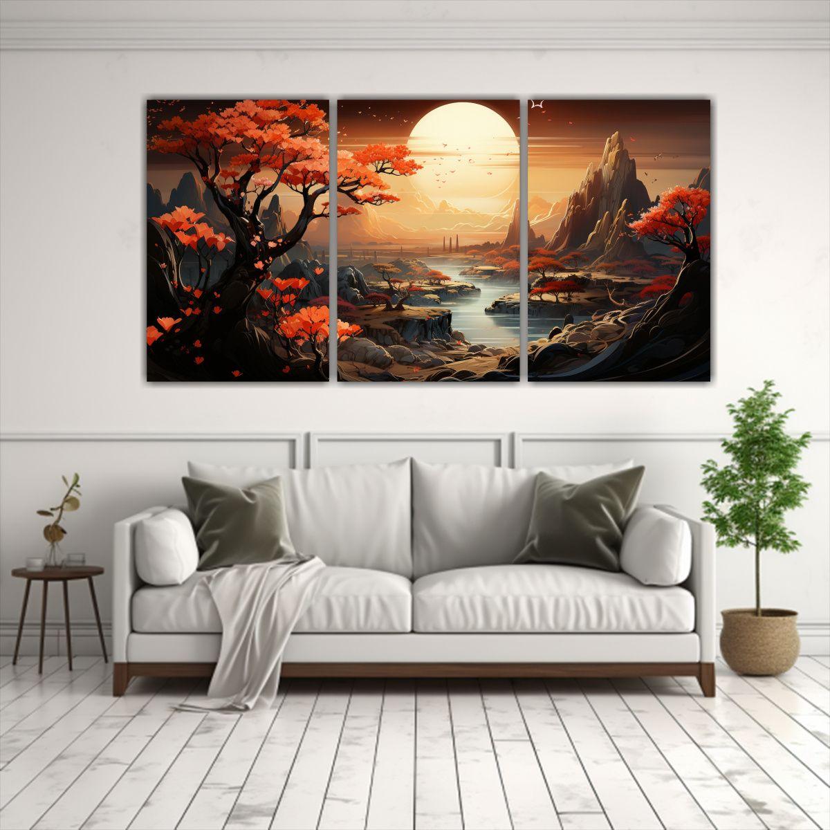 Conjunto De 3 Composiciones Expresión, Colores 120x60 Cm-2
