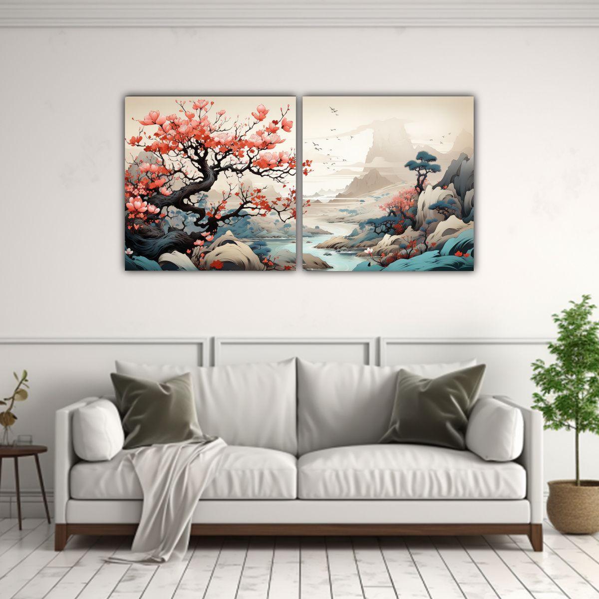 Cuadro Lienzo Composición Equilibrada De Árbol 120x60 Cm-2