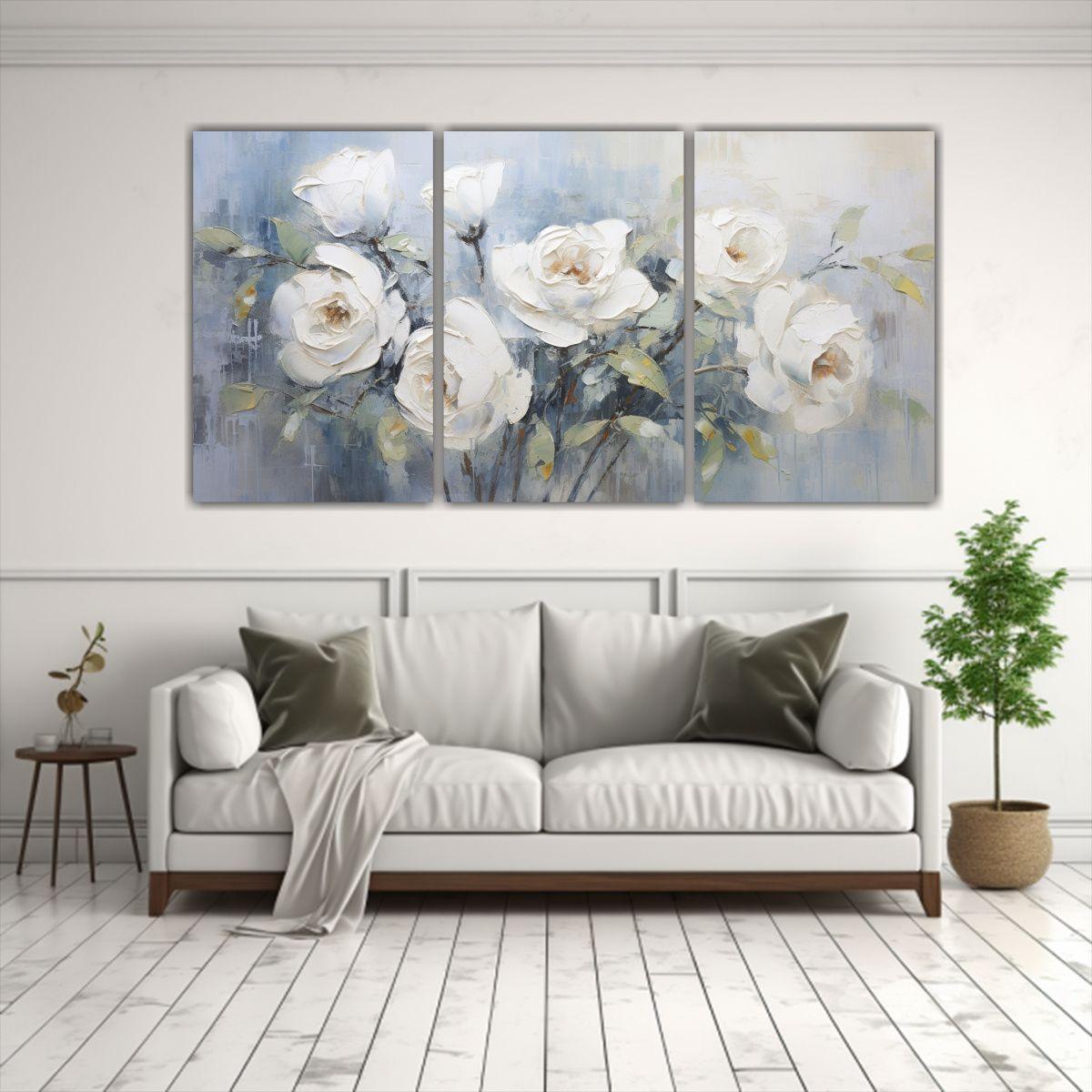 Pintura De Lienzo Set 3 Fotografía Estética 90x45 Cm-2