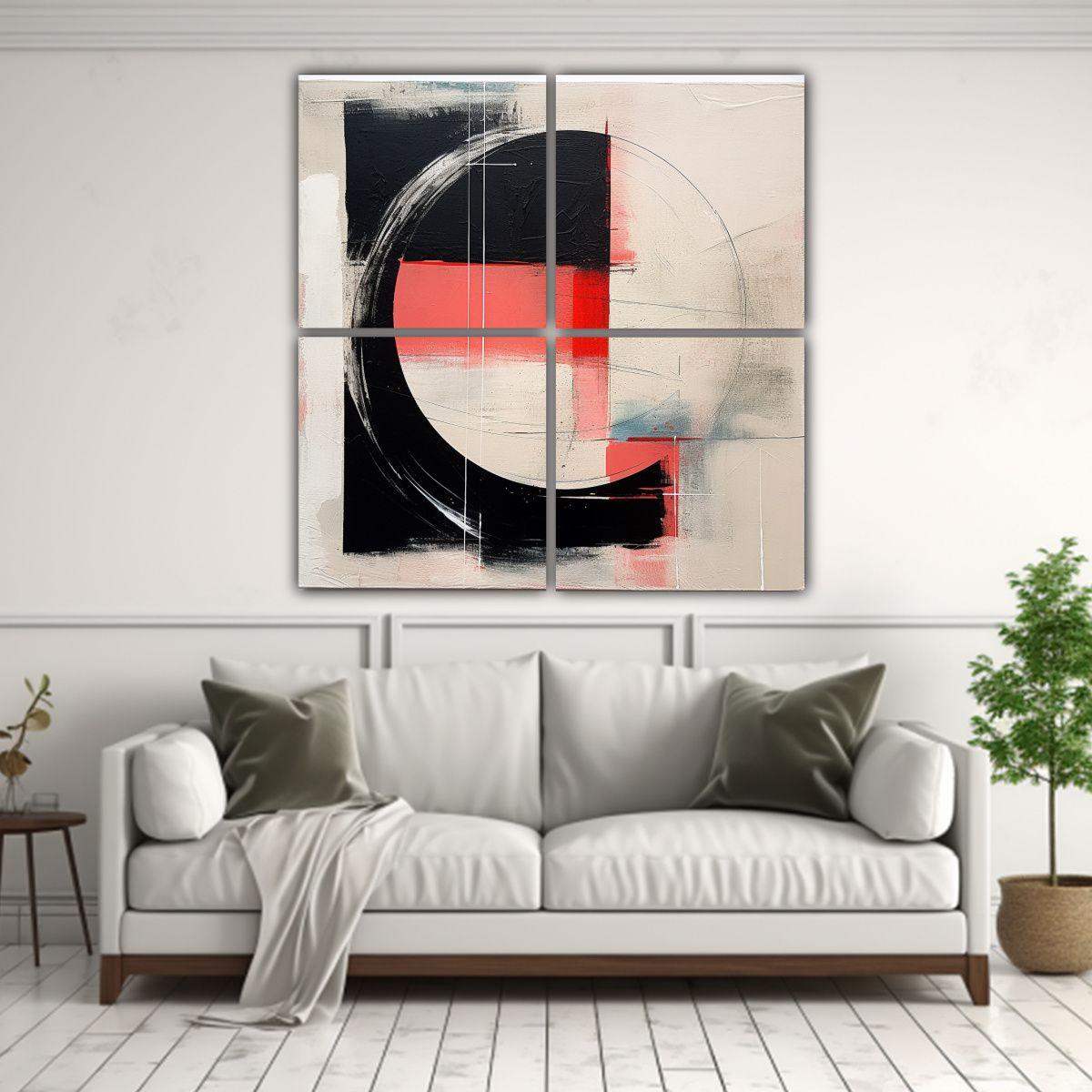 Cuatro Lienzos Imagen Actuales Abstractos 100x100 Cm-2